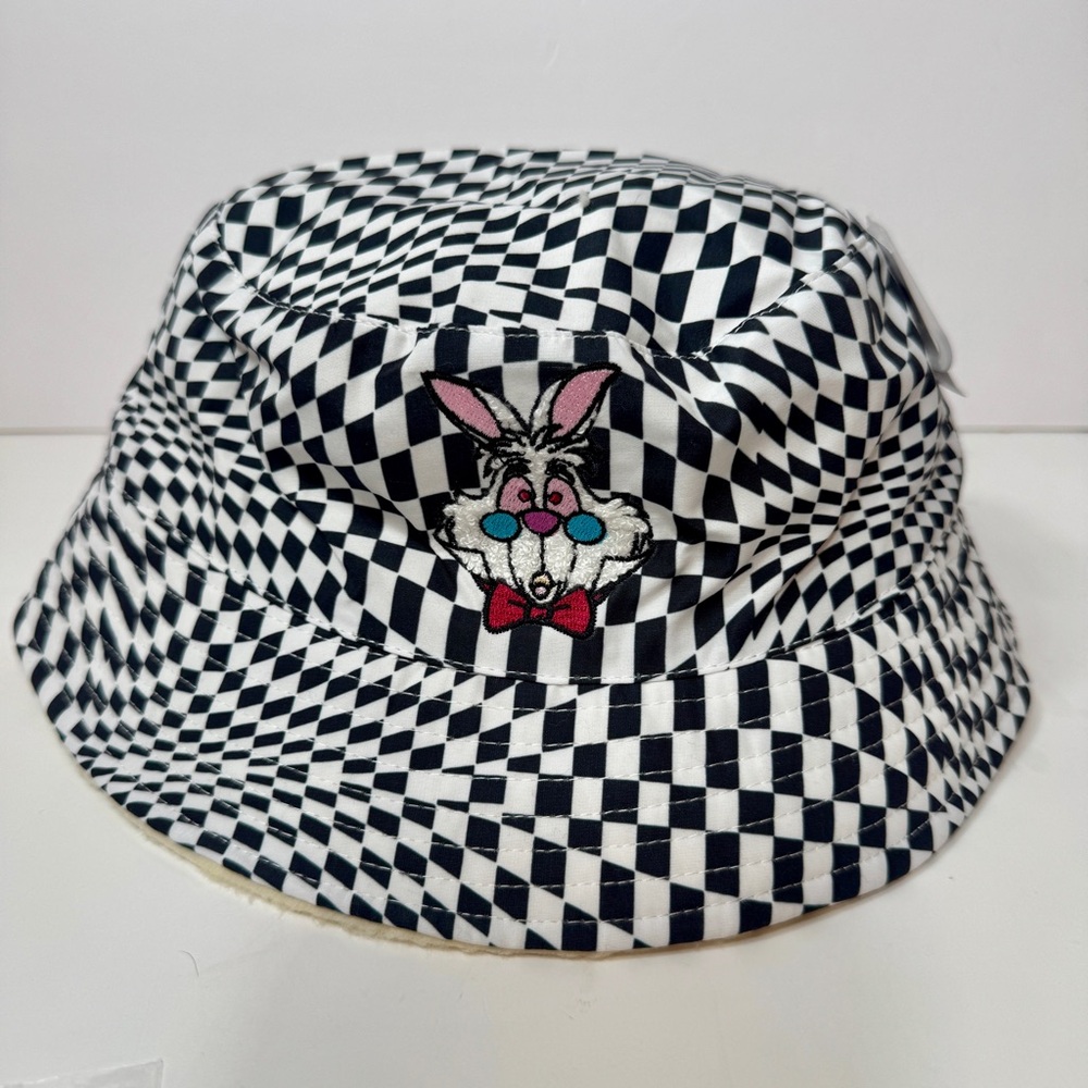 Disney Black and White Checkered Hat with Rabbit Design
